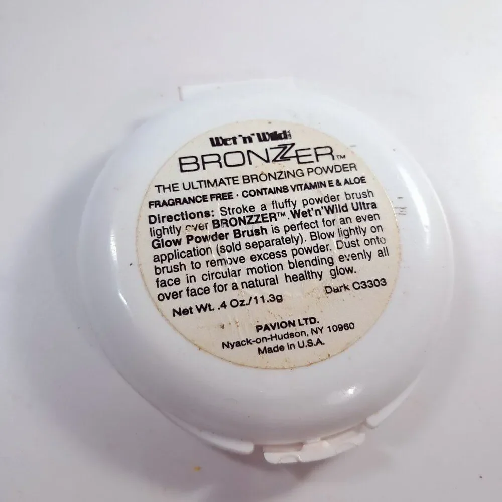 Vintage Wet‎ n Wild Bronzzer Bronzer Ultimate powder Dark C3303 white gold USA